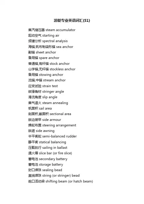 游艇专业英语词汇（S1）