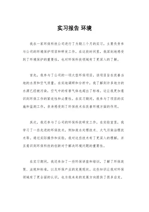 实习报告 环境