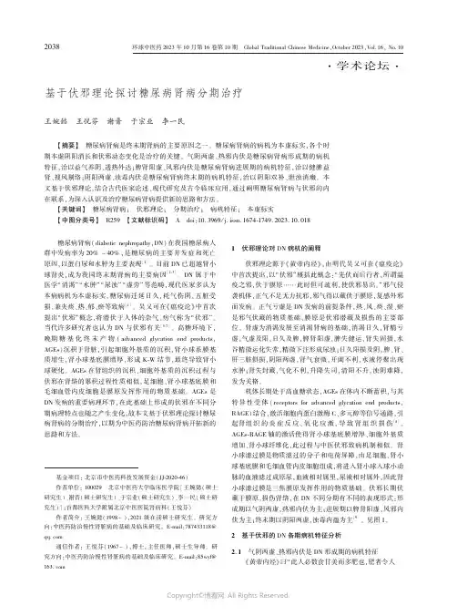 基于伏邪理论探讨糖尿病肾病分期治疗
