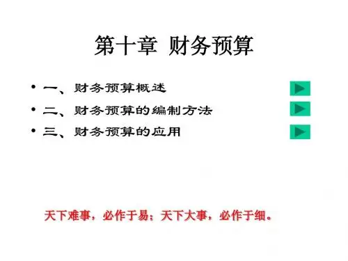 财务管理学  第10章财务预算