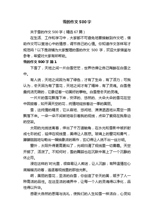 雪的作文500字