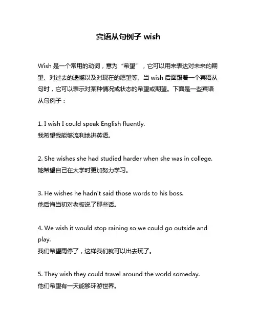 宾语从句例子wish