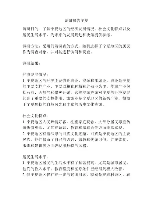 调研报告宁夏