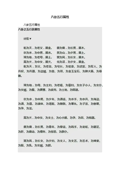 八卦五行属性