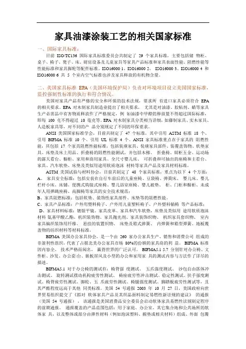 家具油漆涂装工艺的相关国家标准