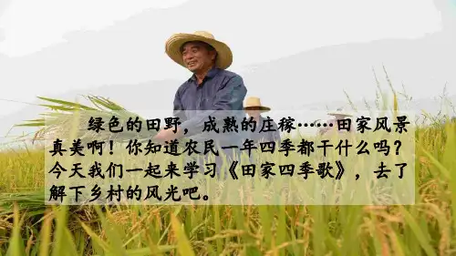 人教部编版二年级语文上册识字4田家四季歌优秀课件