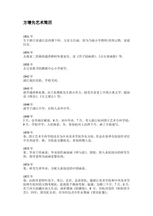 方增先艺术简历