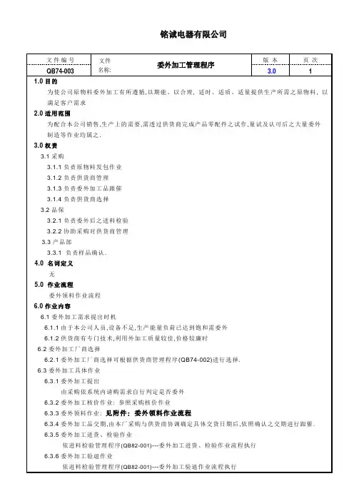 委外加工管理程序