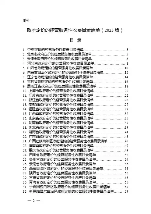 2023年第1号公告目录