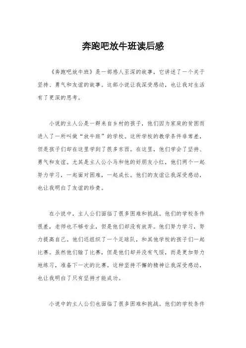 奔跑吧放牛班读后感