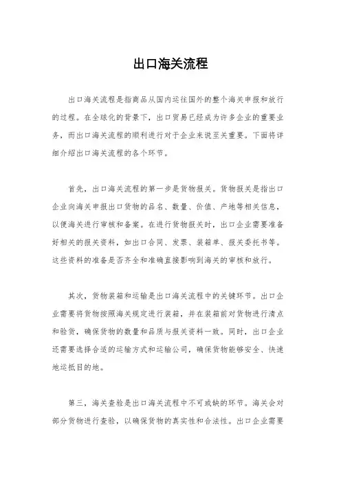 出口海关流程