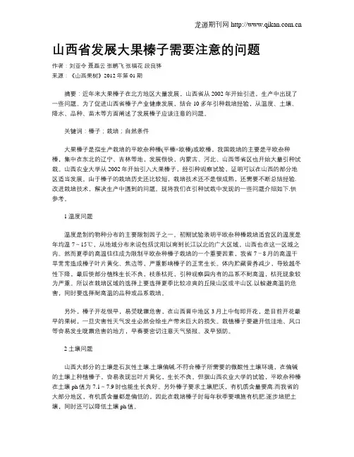 山西省发展大果榛子需要注意的问题