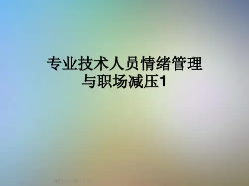 专业技术人员情绪管理与职场减压1