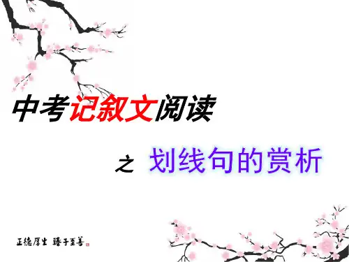 2021年中考语文二轮复习：划线句的赏析  课件(共39张ppt)