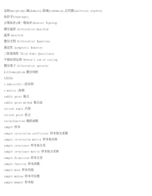 数学专业英语名词_部分1