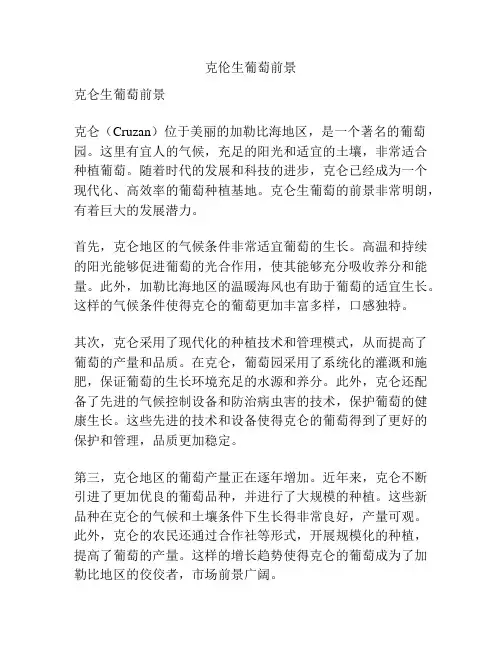克伦生葡萄前景