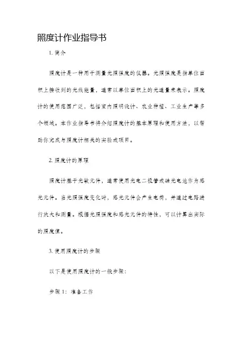 照度计作业指导书
