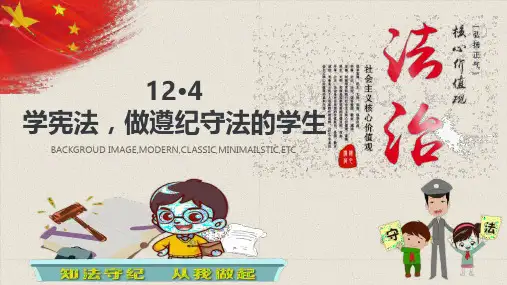 2024-2025学年高二上学期学宪法,做遵纪守法的学生主题班会课件