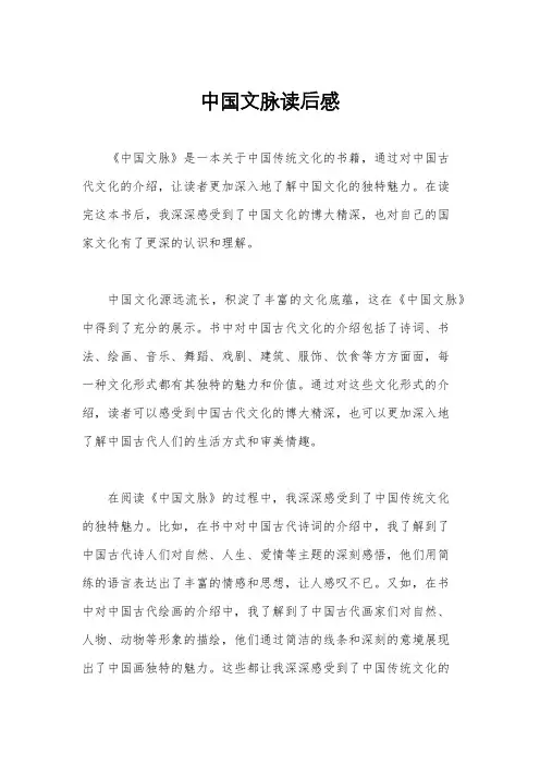 中国文脉读后感