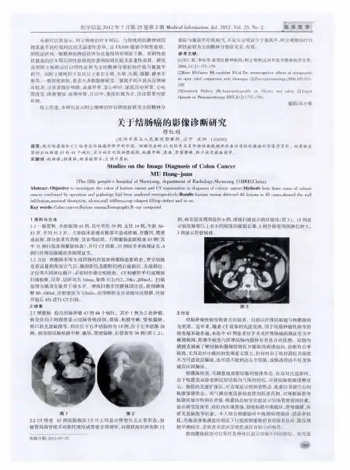 关于结肠癌的影像诊断研究