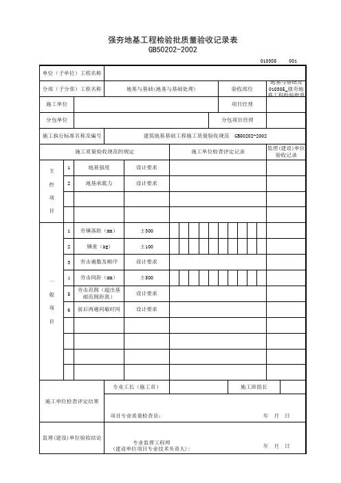 010305_强夯地基工程检验批质量验收记录表