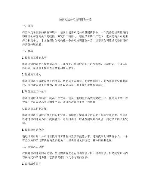 如何构建公司培训计划体系