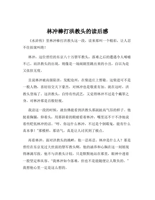 林冲棒打洪教头的读后感