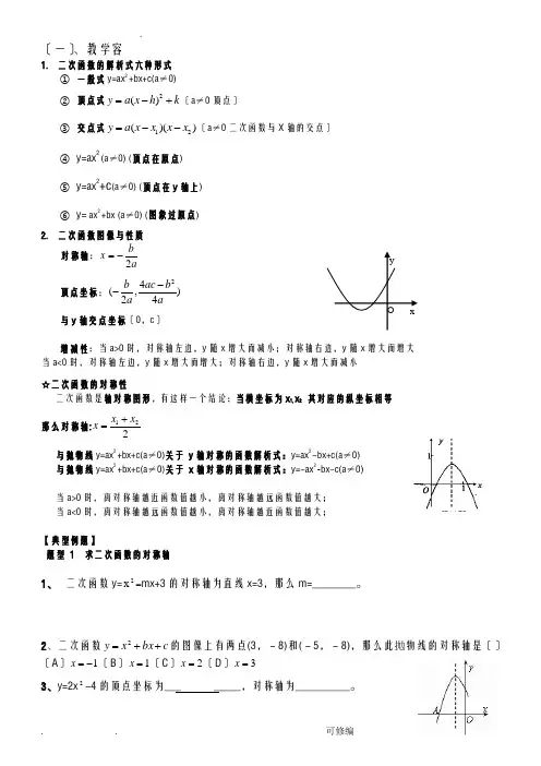 二次函数的对称性