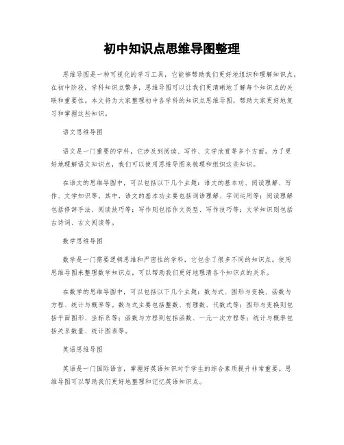 初中知识点思维导图整理