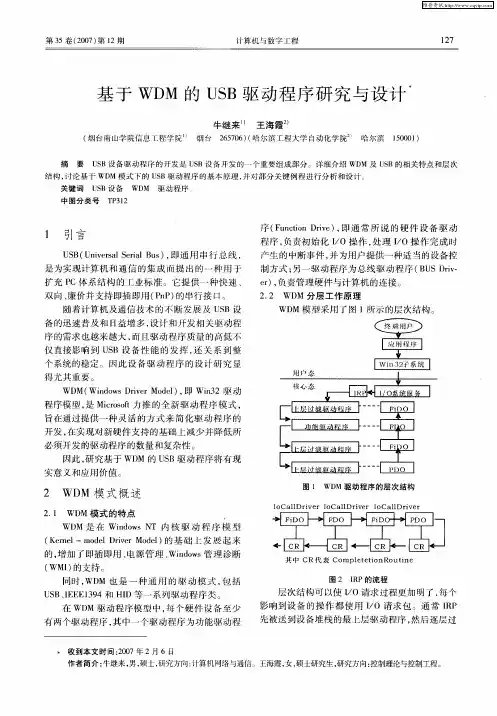 基于WDM的USB驱动程序研究与设计