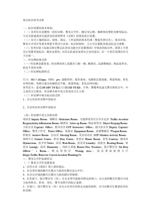 部分标识参考式样