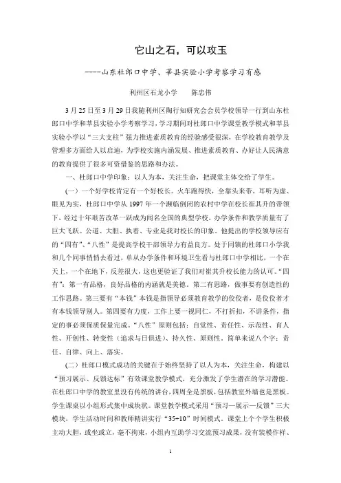 它山之石可以攻玉