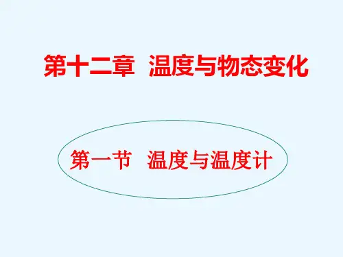 沪科版九年级物理第12章第一节温度与温度计  课件(共32页PPT)