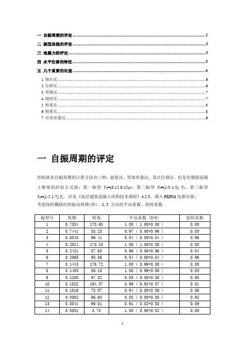 PKPM电算结果分析