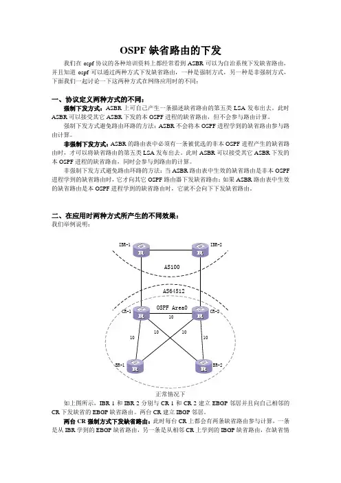 OSPF缺省路由的下发
