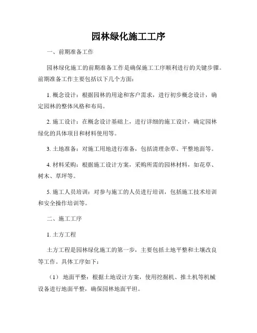 园林绿化施工工序