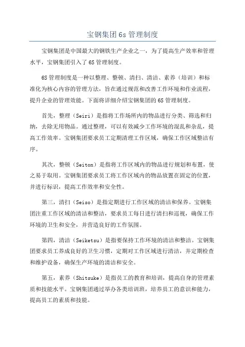 宝钢集团6s管理制度