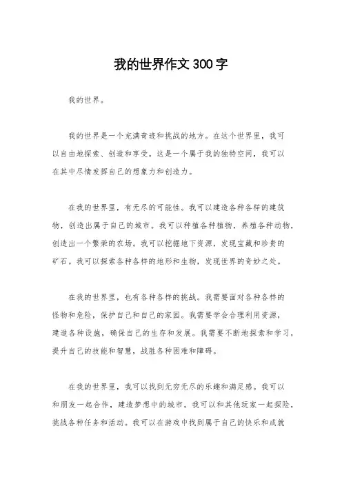 我的世界作文300字