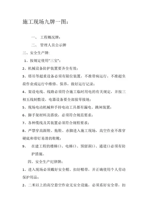 施工现场九牌一图