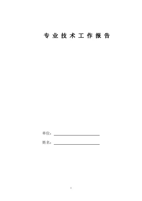 水文地质、工程地质、岩土工程、环境地质高级工程师专业技术总结通用版