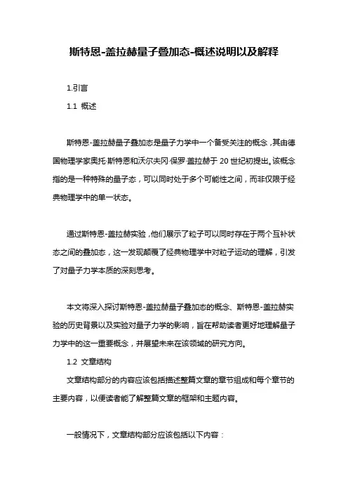 斯特恩-盖拉赫量子叠加态-概述说明以及解释