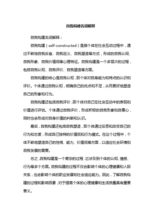 自我构建名词解释