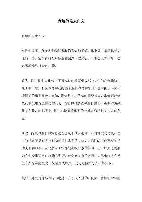 有趣的昆虫作文