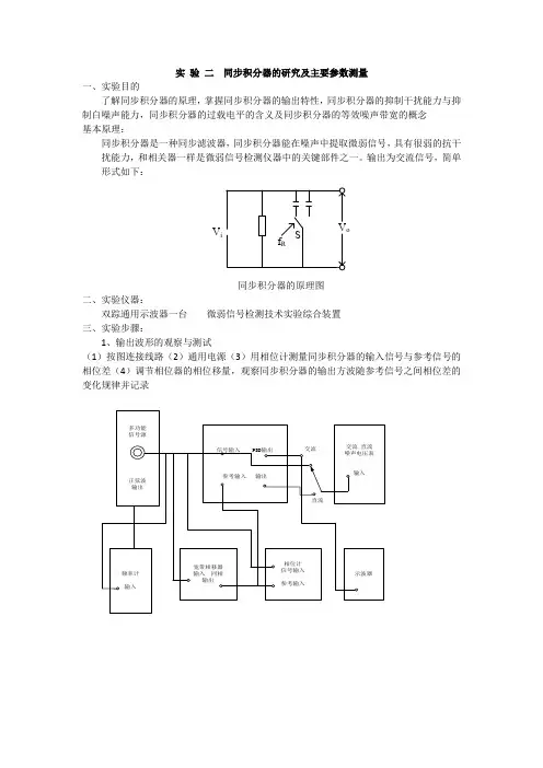 同步积分器的研究及主要参数测量