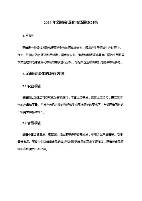 2024年酒糟资源化市场需求分析