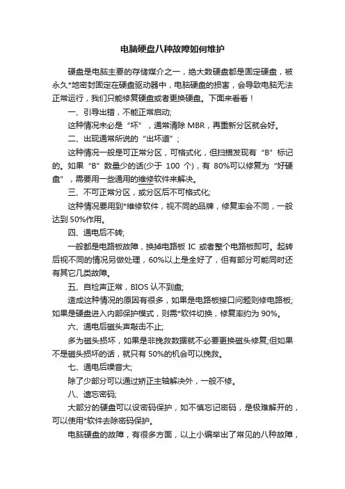 电脑硬盘八种故障如何维护
