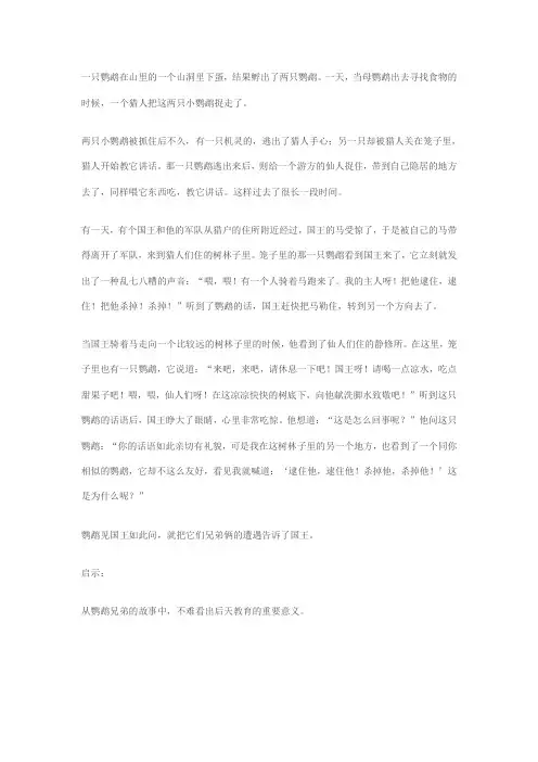 两只鹦鹉的历险记