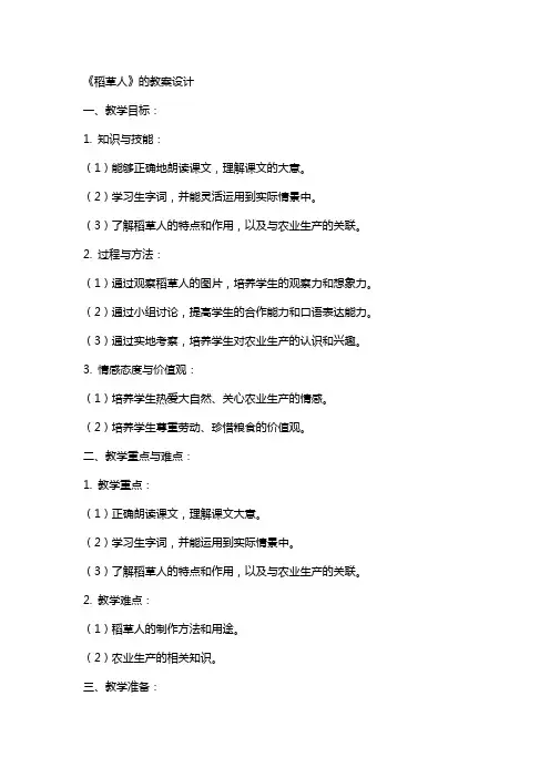 《稻草人》的教案设计