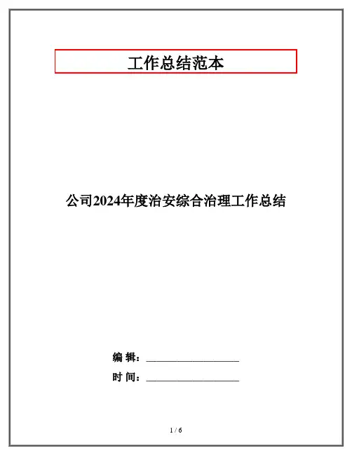 公司2024年度治安综合治理工作总结