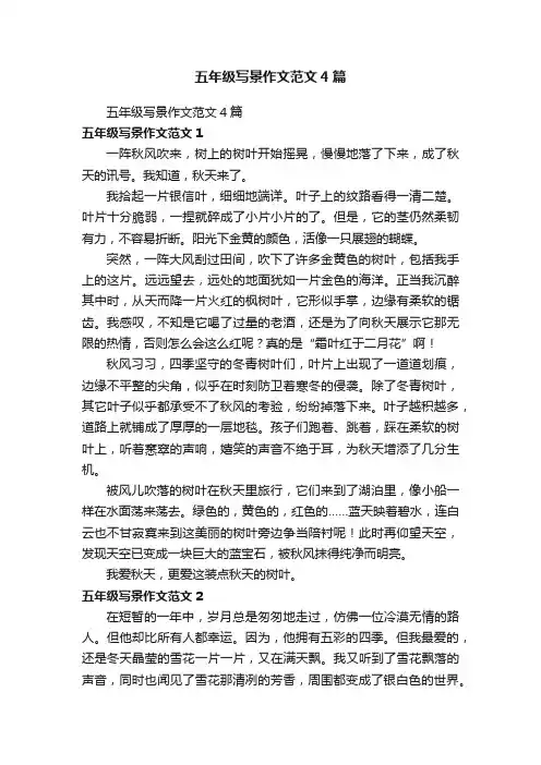 五年级写景作文范文4篇